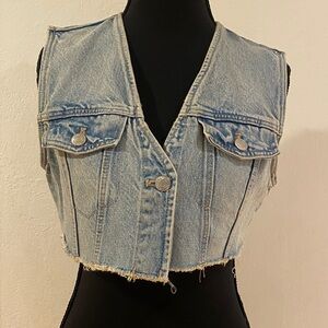 Zara Blue Denim Crop Top